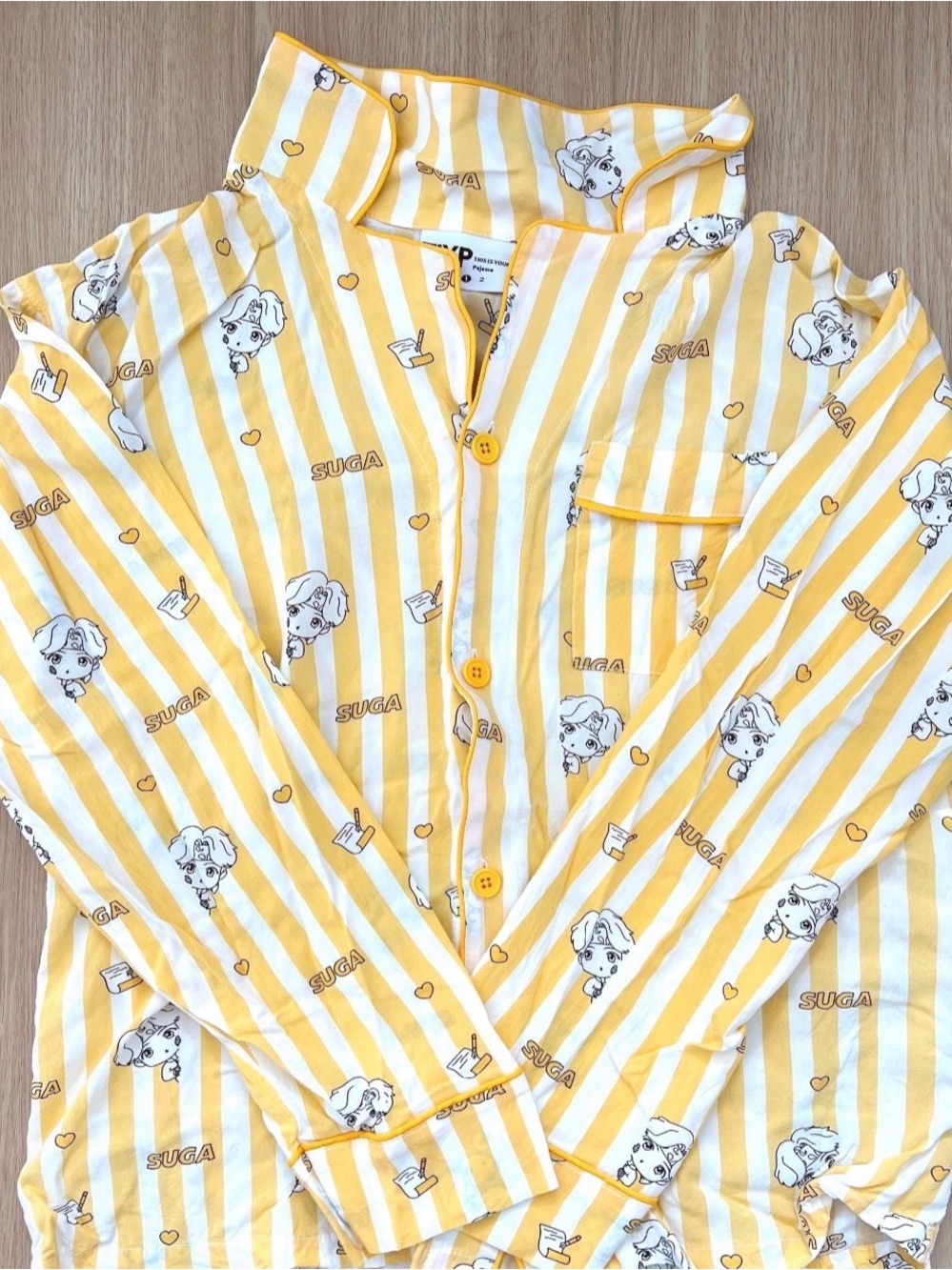 BTS - Tiny Tan Suga - Button-Up Pajama Top